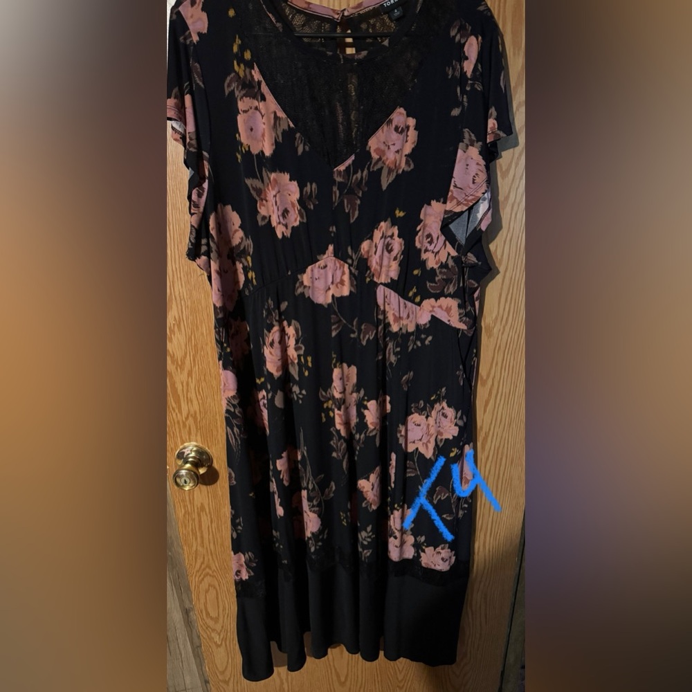 Floral Black and Pink Dress